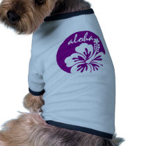 Purple aloha flower circle dog tee