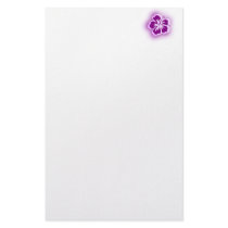 Purple aloha flower stationary customized stationery