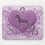 Purple American Pit Bull Terrier Valentine Mouse Pad