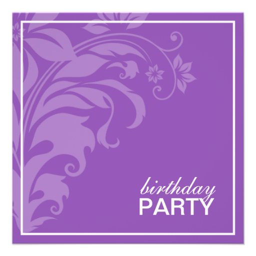 Purple Amethyst Birthday Party Invitations