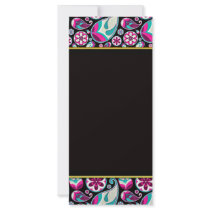 Purple and Aqua Blue paisley pattern Rack Card