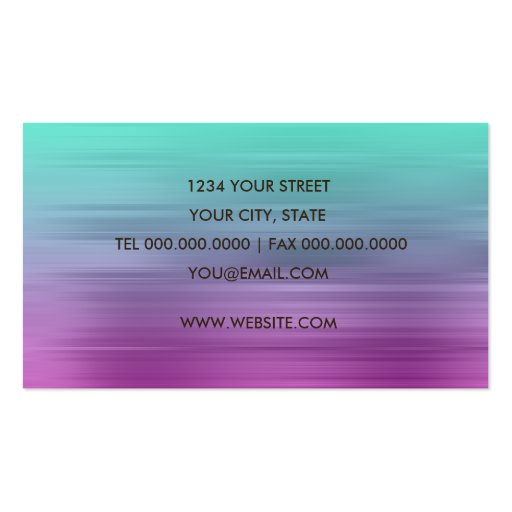 Purple and Aqua  Stripe Business Card (back side)