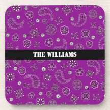 Purple and Black Bandana Coasters