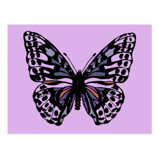 Purple and Black Butterfly Postcard Zazzle