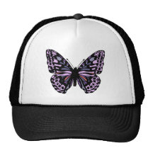Purple and Black Butterfly Trucker Hat