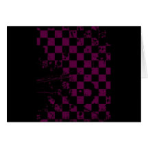 purple and black checkered greeting cards