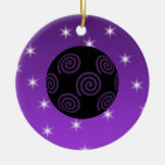 Purple and Black Christmas Bauble. Christmas Tree Ornament