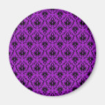 Purple and Black Damask Design. Gothic. Magnet