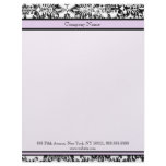 Purple and Black Damask Letterhead