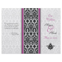Purple and Black Damask Wedding Program Flyer