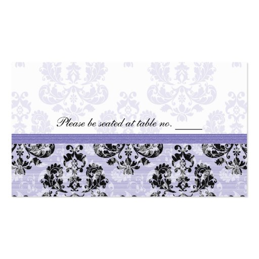 Purple and Black Damask Wedding Table Place Cards Business Card Templates