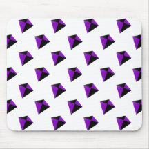 Purple and Black Diamond Shaped Kites Mouse Pads