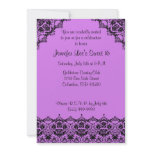 Purple and Black Elegant Sweet16 Invitation
