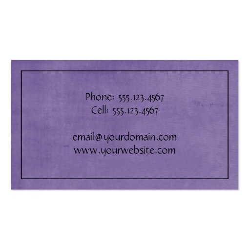 Purple and Black Floral Business Card (back side)