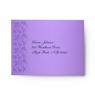Purple Black Floral Joined Hearts RSVP Card Custom Announcements