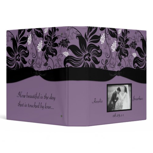 Purple and Black Floral Wedding Binder binder