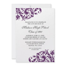 Purple and Black Flourish Class Reunion Custom Announcement
