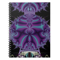 Purple and Black Fractal Art Notebook