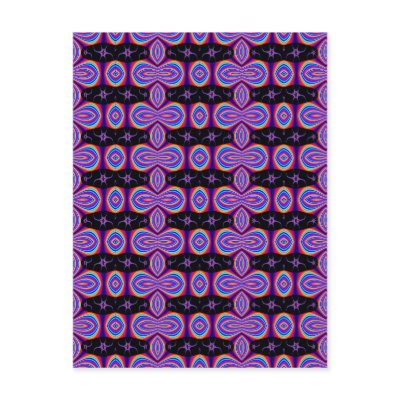 Purple and Black Fractal Pattern Post Card by DonnaGraysonAbstract