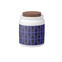 Purple and Black Goth Cat Pattern Candy Dishes