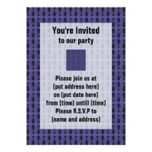 Purple and Black Goth Cat Pattern Invite