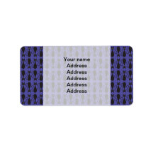 Purple and Black Goth Cat Pattern Custom Address Labels