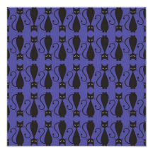 Purple and Black Goth Cat Pattern Photo