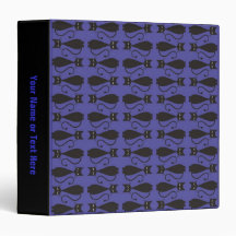 Purple and Black Goth Cat Pattern Vinyl Binders