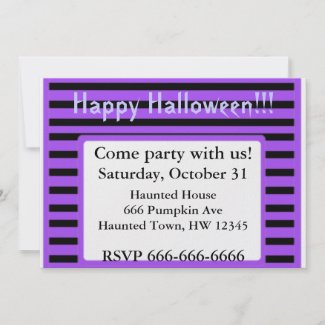 Purple and Black Halloween Invitation
