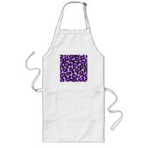 Purple and Black Leopard Print Pattern. Apron