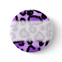 Purple and Black Leopard Print Pattern. Pinback Buttons