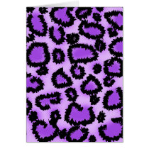 Purple and Black Leopard Print Pattern. Card