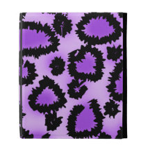 Purple and Black Leopard Print Pattern. iPad Folio Cases