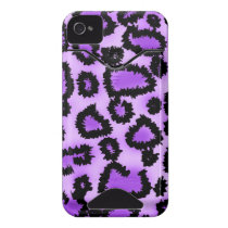 Purple and Black Leopard Print Pattern. Iphone 4 Id Covers
