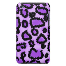 Purple and Black Leopard Print Pattern. iPod Touch Cases