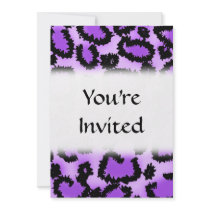 Purple and Black Leopard Print Pattern. Announcements