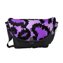 Purple and Black Leopard Print Pattern. Courier Bag