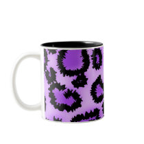 Purple and Black Leopard Print Pattern. Coffee Mugs