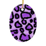 Purple and Black Leopard Print Pattern. Ornament