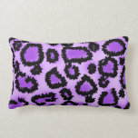 Purple and Black Leopard Print Pattern. Throw Pillows