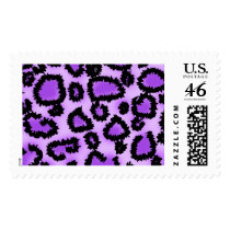 Purple and Black Leopard Print Pattern. Stamps