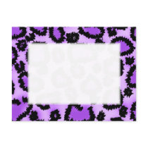 Purple and Black Leopard Print Pattern. Post Cards