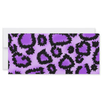 Purple and Black Leopard Print Pattern. Custom Rack Cards