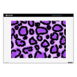 Purple and Black Leopard Print Pattern. 15" Laptop Skins