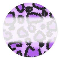 Purple and Black Leopard Print Pattern. Stickers