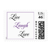Purple and Black Live Laugh Love Stamps