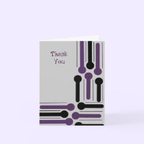 Purple and Black Modern Thank You cards
