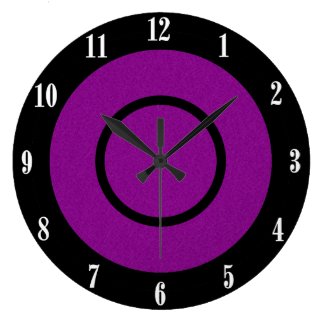 Purple and Black Modern Wall Clock