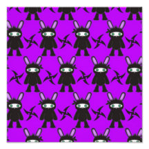Purple and Black Ninja Bunny Pattern Photo