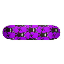 Purple and Black Ninja Bunny Pattern Skateboard Deck